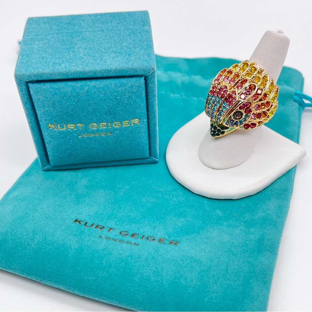 Kurt Geiger Vibrant Eagle Ring ~ Size 8 ~ NWT IN BOX WITH BAG